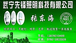 节能灯精美名片模板图片