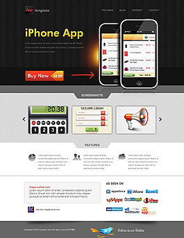 iphone app企业网站模板