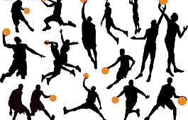矢量人物-籃球動作圖片