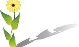 綠葉鮮花背景圖片