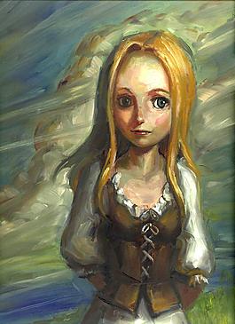 油画金发女孩