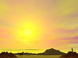 黄昏夕阳PPT模板