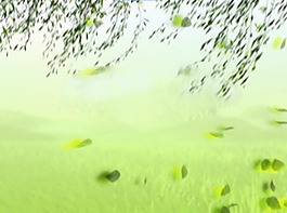 動態(tài)柳條春天PPT模板素材