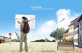 旅游女孩