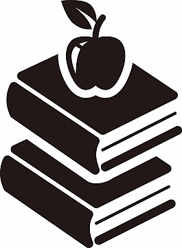蘋果與書本矢量圖標(biāo)