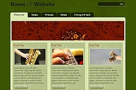 綠色復古圖片html模板