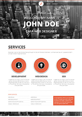 橙色大氣設計html5模板