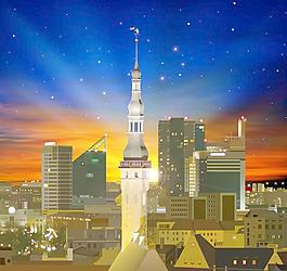 城市夜景圖片
