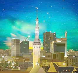 城市夜景圖片