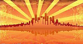 城市夕陽(yáng)圖片