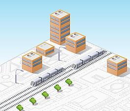 卡通城市建筑圖片