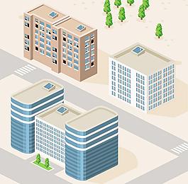 卡通城市建筑圖片