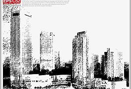 城市剪紙矢量剪影圖片