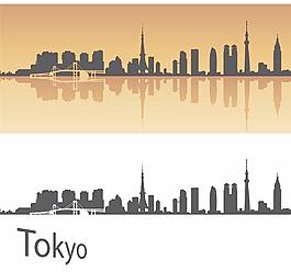 东京城市建筑剪影图片
