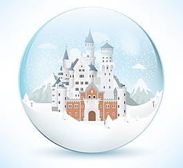 雪中城堡圖片