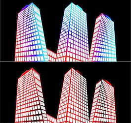 多彩玻璃建筑素材图片