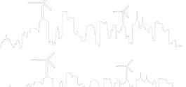 風力發(fā)電與城市線條圖片