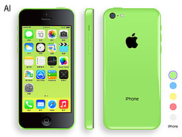 iPhone5C模板矢量素材