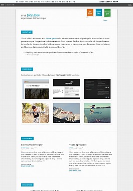 个人简约模版css