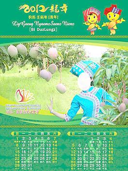 2012年壯族掛歷 芒果節 7至8月份圖片