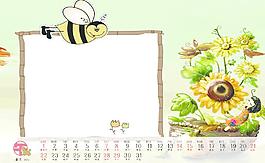 清新2012年臺(tái)歷模板7月圖片