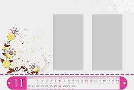 2011精美剪贴画风格台历模板11月图片