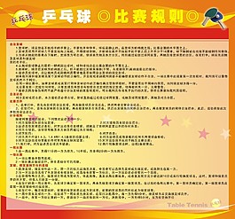 乒乓球比赛规则展板