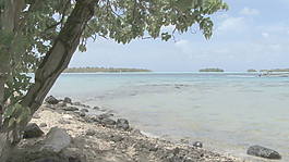 波拉波拉島的船在運動股票視頻瀉湖