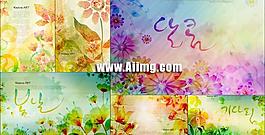 花朵水彩背景矢量素材