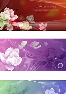 兩款時(shí)尚花紋背景矢量素材