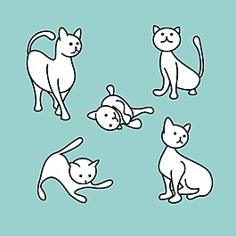 白描小貓