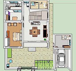 草圖大師房屋模型圖片