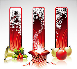 圣誕節(jié)紅色banner模板矢量素材