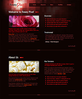 玫瑰像素CSS網(wǎng)頁模板