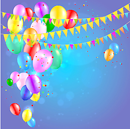 彩色紙屑生日快樂的背景矢量03