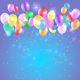 彩色紙屑生日快樂的背景矢量01