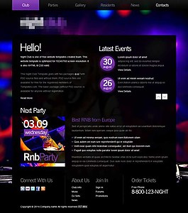 紫色夜場(chǎng)俱樂(lè)部html5模板