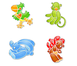 水晶風格四個小動物
