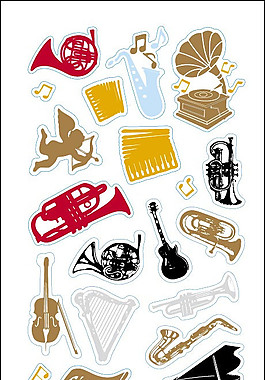 各式樂器矢量素材