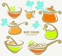 摘要食品標(biāo)志創(chuàng)意設(shè)計(jì)矢量圖01