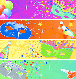 狂欢夜面具banner矢量
