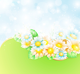 閃亮的春天的花朵的創(chuàng)作背景矢量05