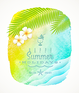 享受夏天的時(shí)間創(chuàng)作矢量素材04