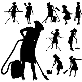 清潔的女人剪影矢量03設(shè)計創(chuàng)意