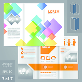 創造性的商業手冊和小冊子設計矢量圖01