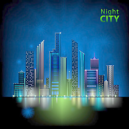 美麗的夜晚的城市矢量03