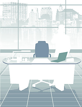 辦公室工作剪影矢量集02