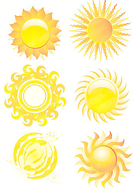 水晶風(fēng)格太陽(yáng)圖標(biāo)矢量