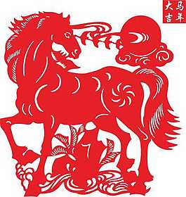 剪纸马