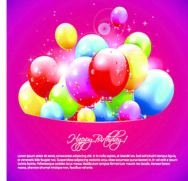 贺卡矢量08生日快乐的气球